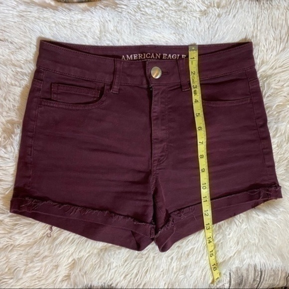 American Eagle Hi Rise Shortie Purple Denim Jean Shorts - Picture 4 of 7
